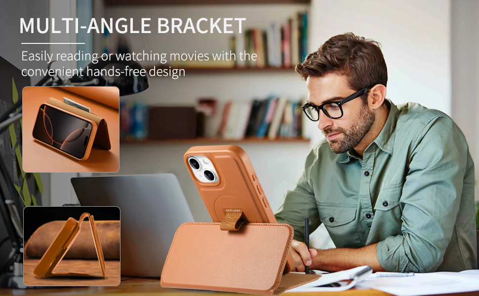 2 in 1 Detachable Magnetic Leather Wallet Case for iPhone with MagSafe - Image 21