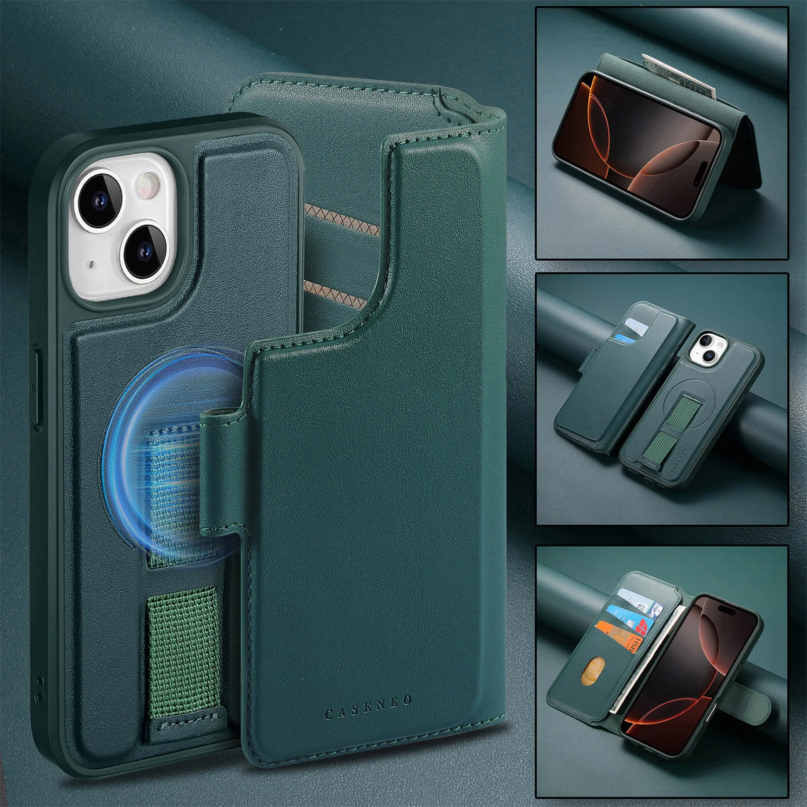 2 in 1 Detachable Magnetic Leather Wallet Case for iPhone with MagSafe - Image 4
