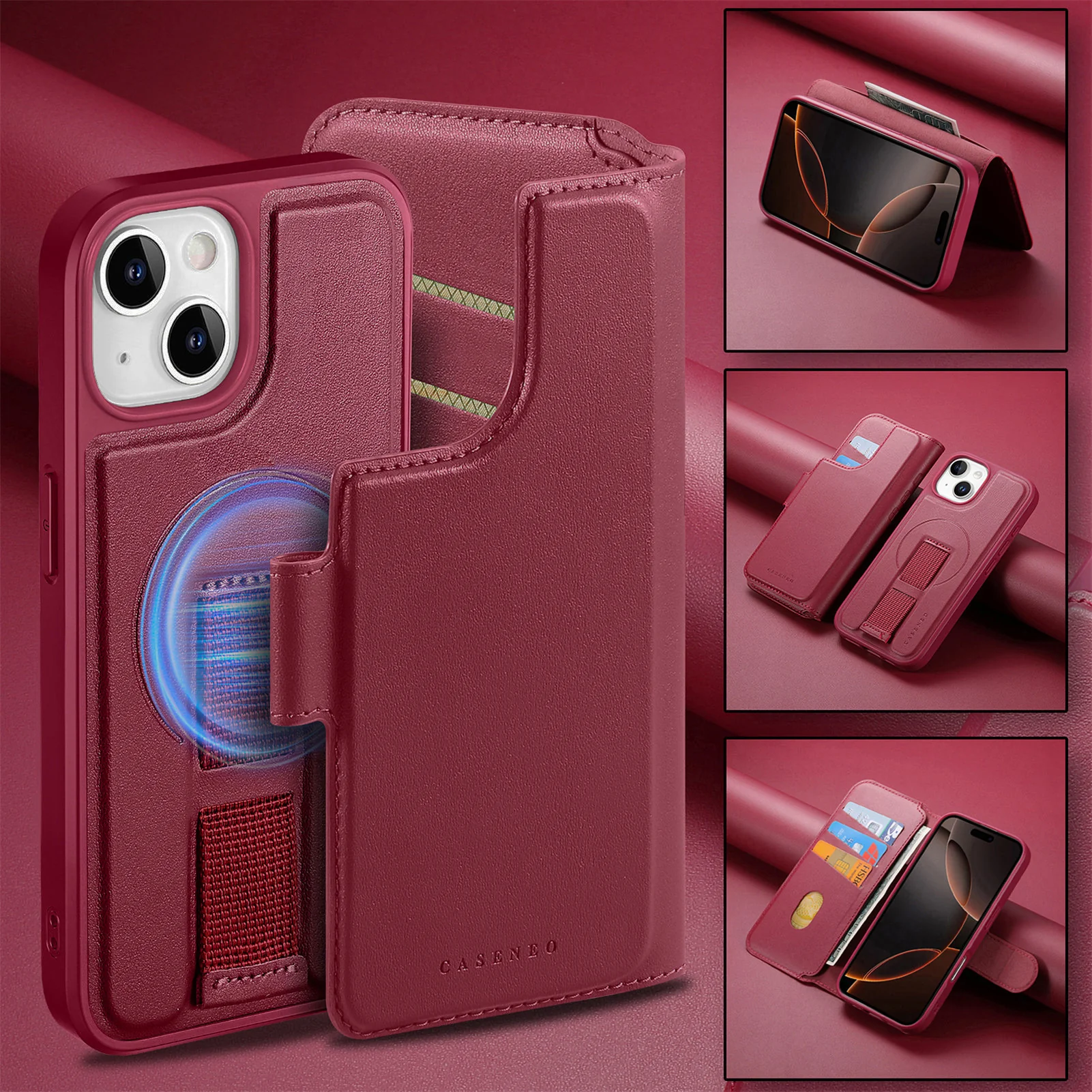 2 in 1 Detachable Magnetic Leather Wallet Case for iPhone with MagSafe - Image 7