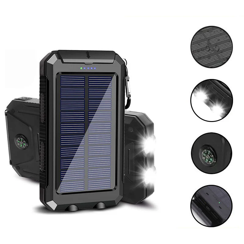 20000mAh Solar Power Bank: Dual USB, 2 LED Flashlight (Outdoor/iPhone)Power Banks - Image 21