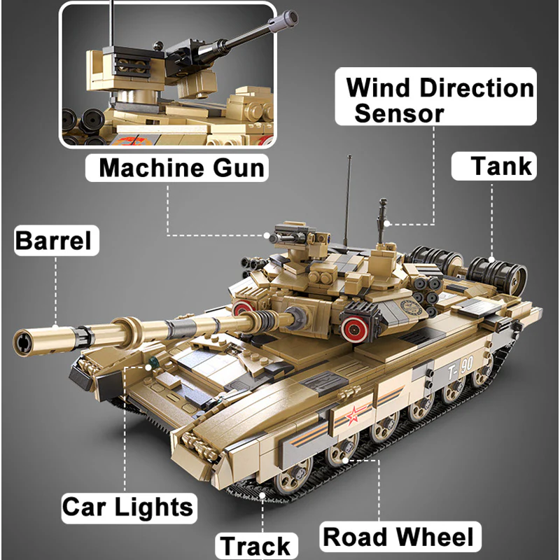 2127PCS T90 Main Battle Tank Set Building Block Model - Image 6