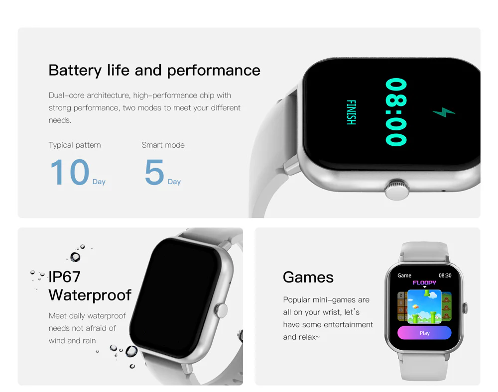 24H Health + 100+ Sports: ZL54C+ Smart Watch (Bluetooth Calling, Waterproof) for Men & Women - Image 13
