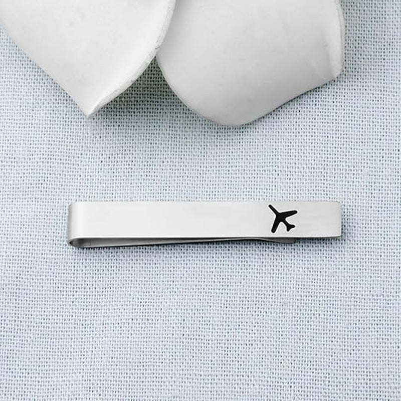 304 Stainless Steel Airplane Tie Clip - Image 2