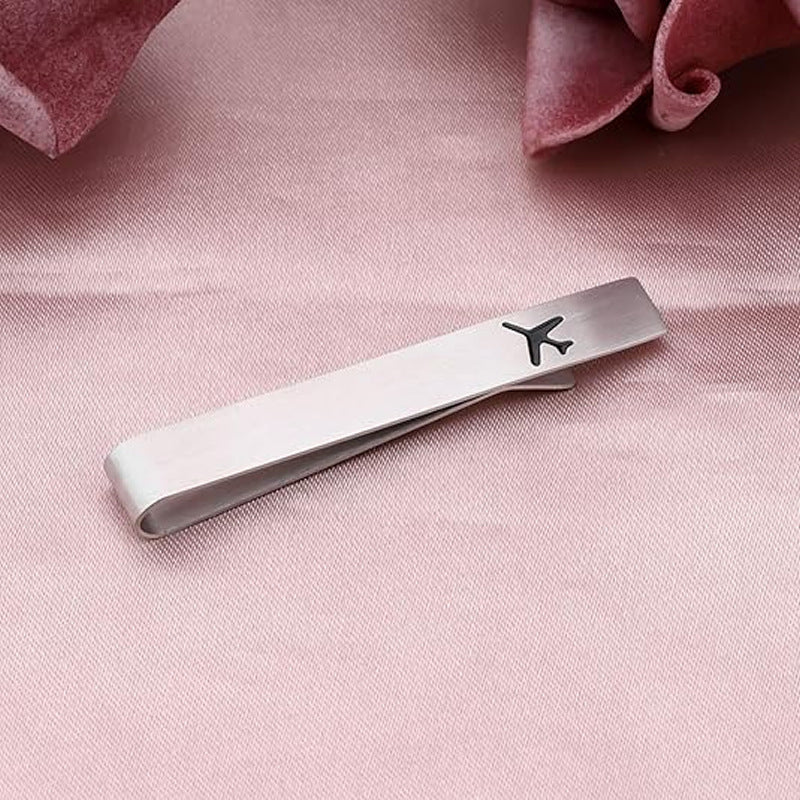 304 Stainless Steel Airplane Tie Clip - Image 5