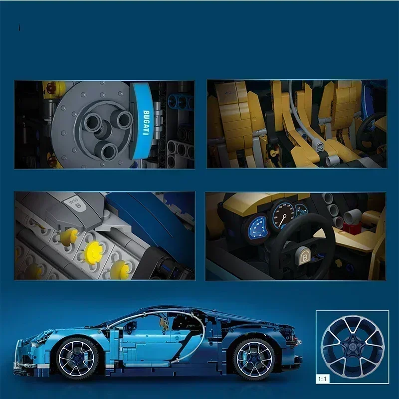 4031Pcs Blue Bugatti Car For RC Building Blocks Car Model - Image 6