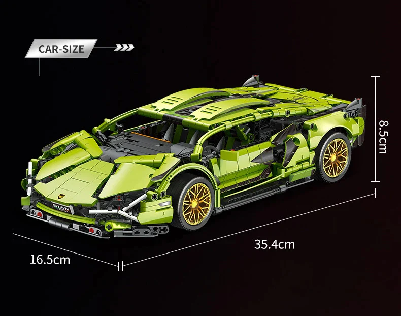 3600+Pcs Super Speed Lamborghinis Sports Car For RC Building Blocks Car Model - Image 2