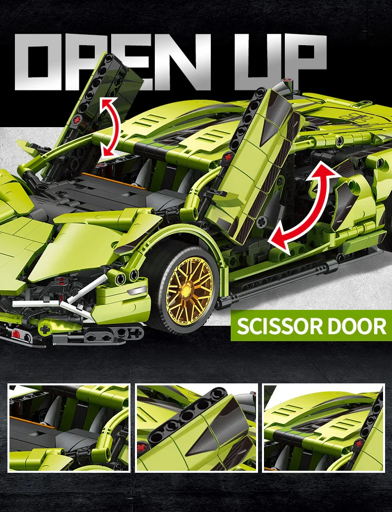 3600+Pcs Super Speed Lamborghinis Sports Car For RC Building Blocks Car Model - Image 3