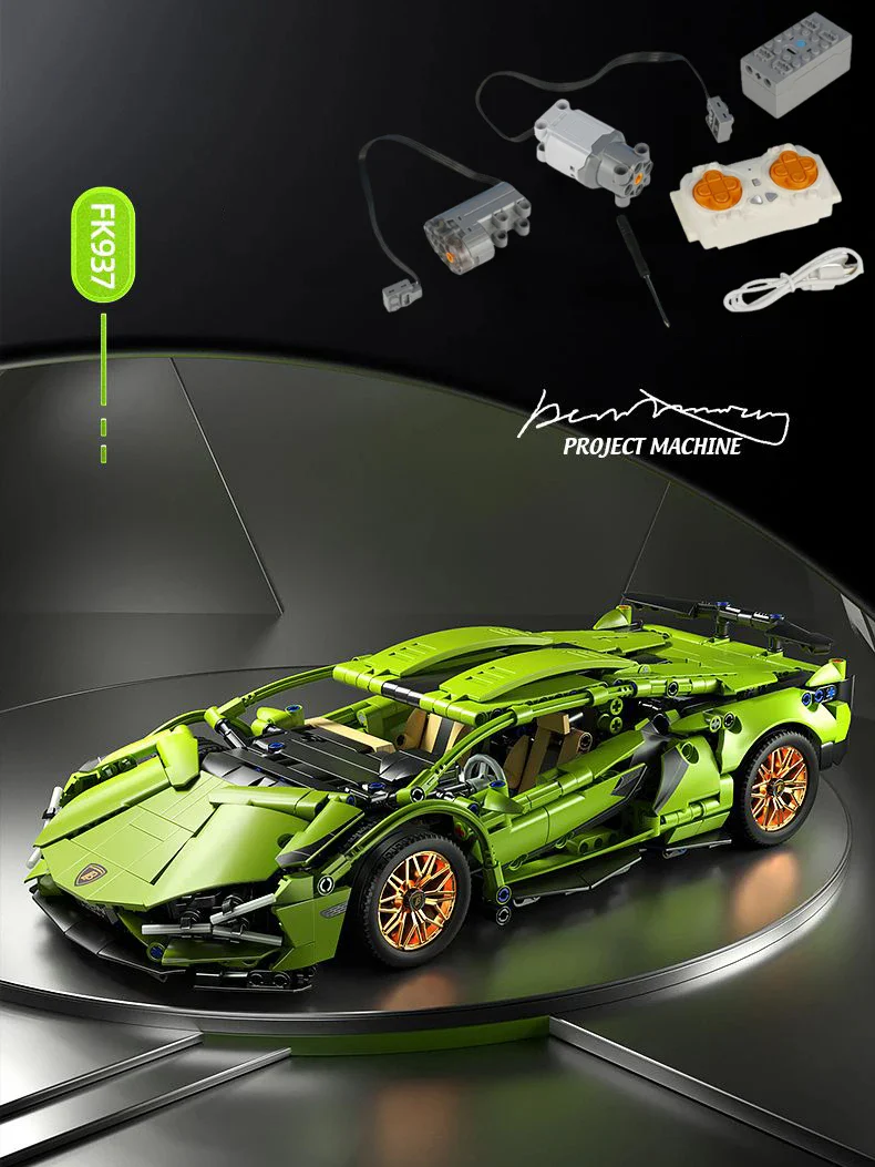 3600+Pcs Super Speed Lamborghinis Sports Car For RC Building Blocks Car Model - Image 5