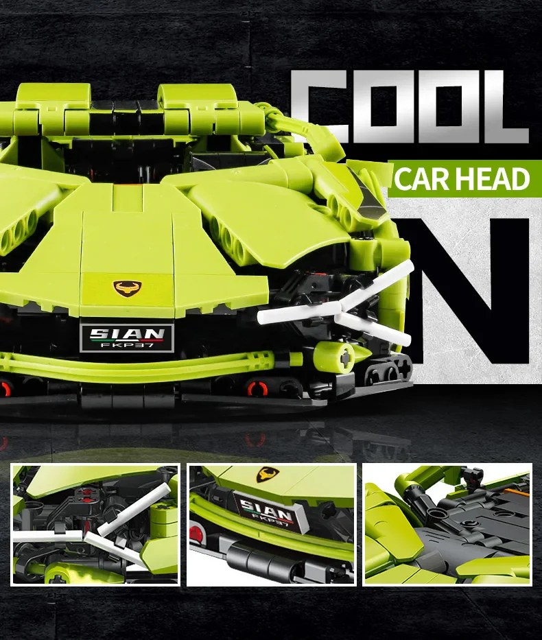 3600+Pcs Super Speed Lamborghinis Sports Car For RC Building Blocks Car Model - Image 7