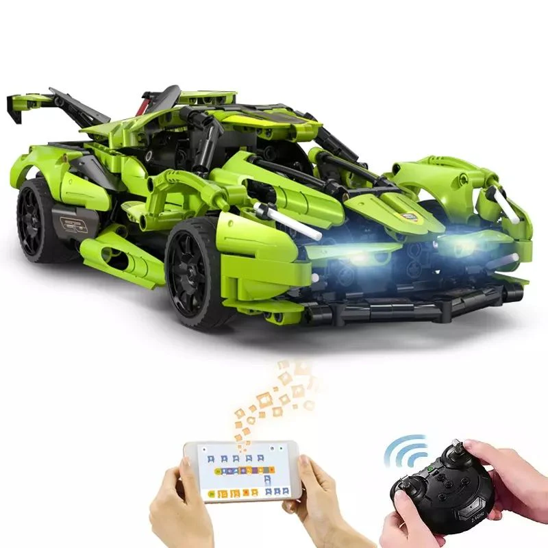432Pcs Green Blade Sports Car For RC Building Blocks Car Model