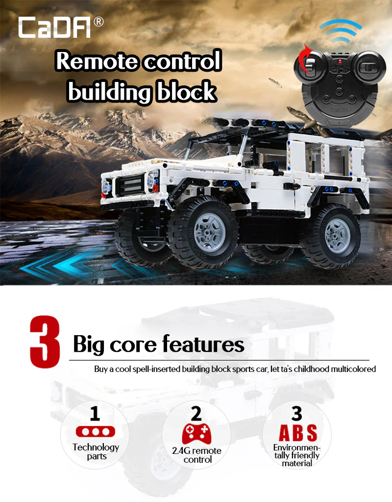 533Pcs Defender Remote Control SUV Car Building Blocks For RC Car Model - Image 4