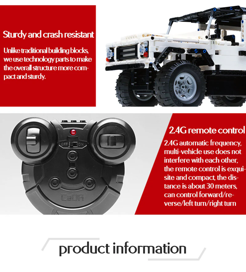 533Pcs Defender Remote Control SUV Car Building Blocks For RC Car Model - Image 6