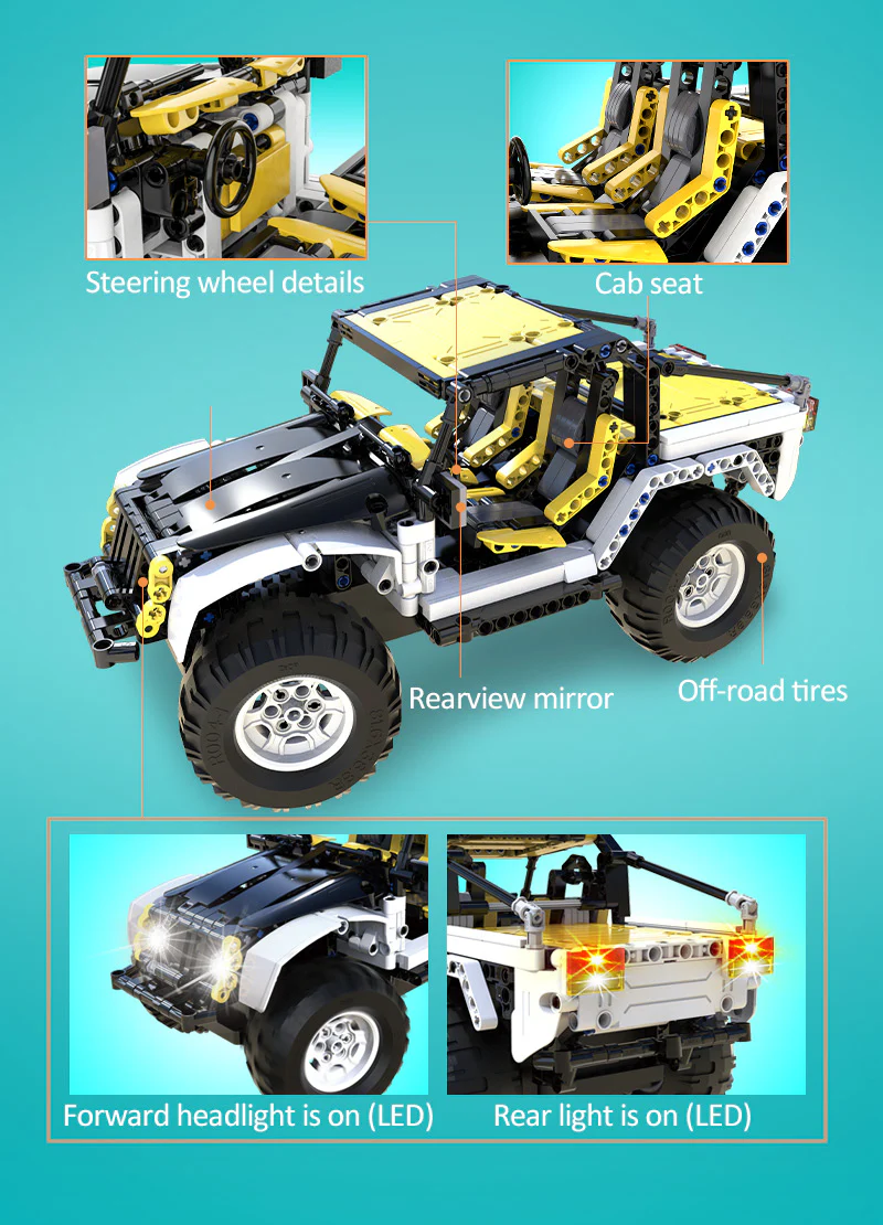 542Pcs Remote Control Car Dual Mode Pioneer For RC Building Blocks Car Model - Image 7