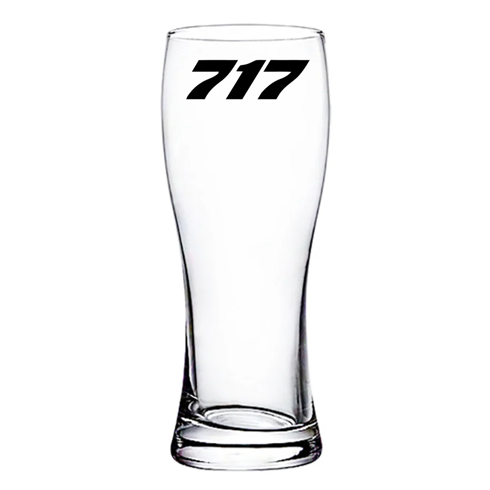 717 Flat Text Designed Pilsner Beer Glasses - Image 2