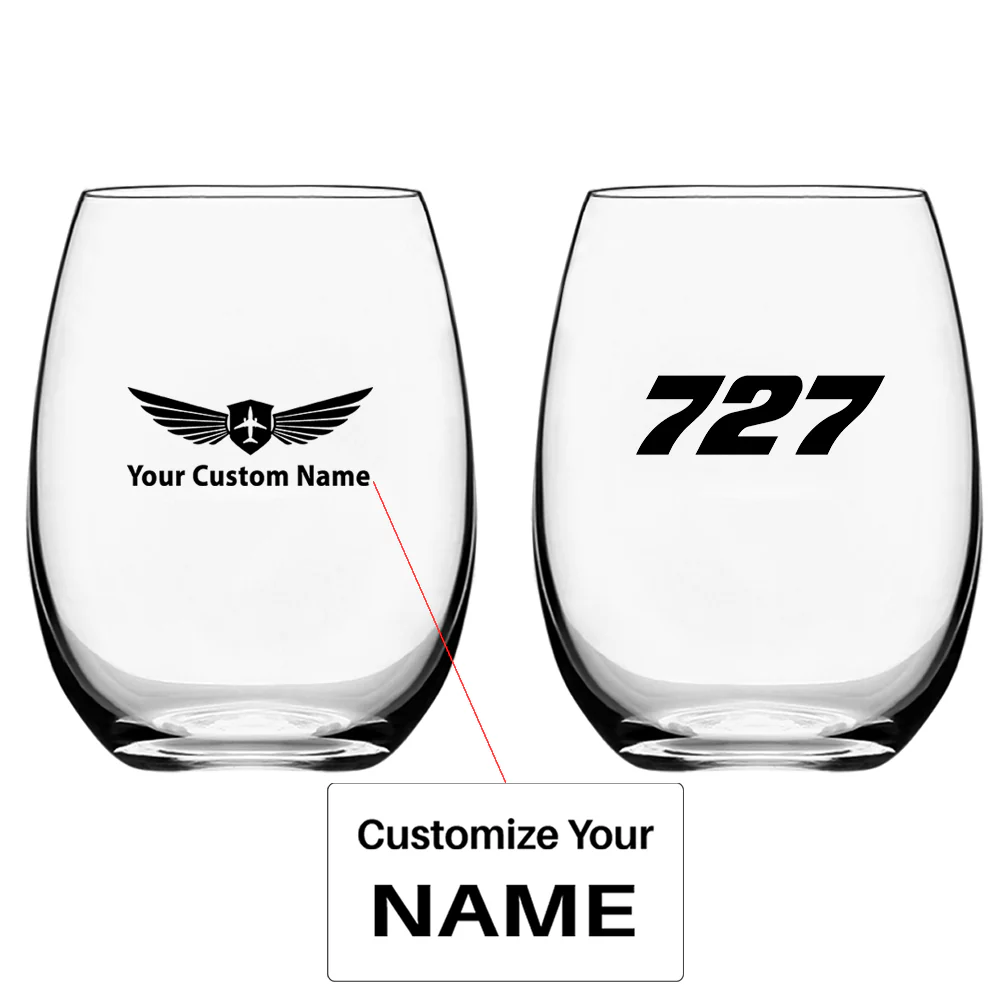 727 Flat Text Designed Water & Drink Glasses