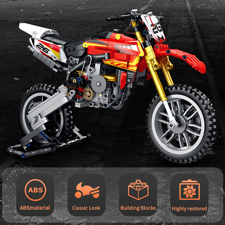 735Pcs Yamaha off-road For Building Blocks Motorcycle Model - Image 2