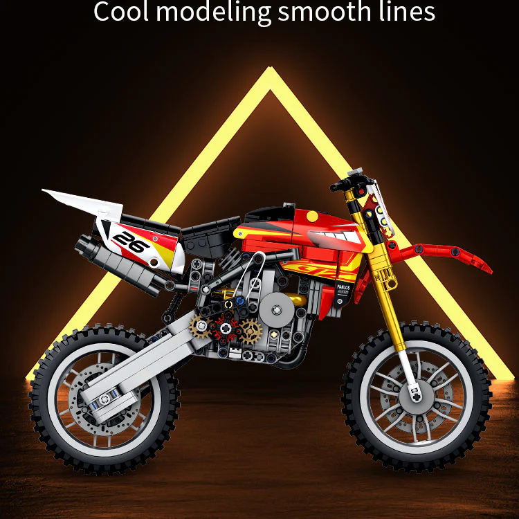 735Pcs Yamaha off-road For Building Blocks Motorcycle Model - Image 4