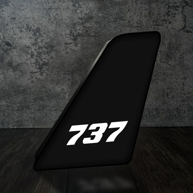 737 Flat Text Designed Led Aircraft Tail & 3D Lamp
