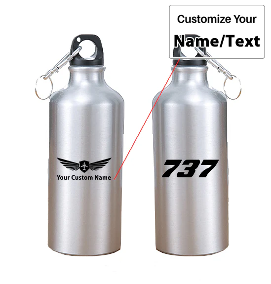 737 Flat Text Designed Thermoses