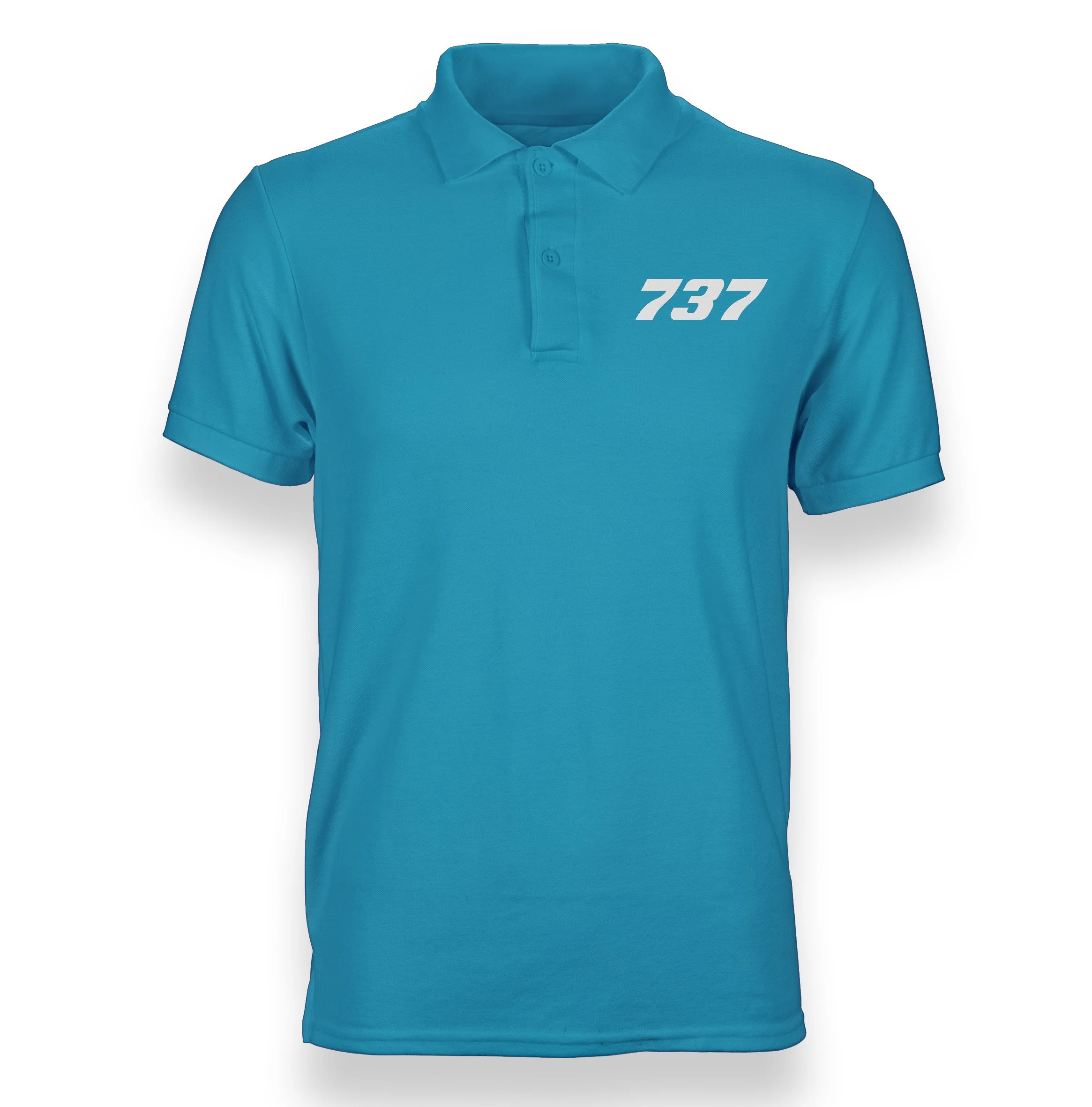 737 Flat Text Designed "WOMEN" Polo T-Shirts - Image 4