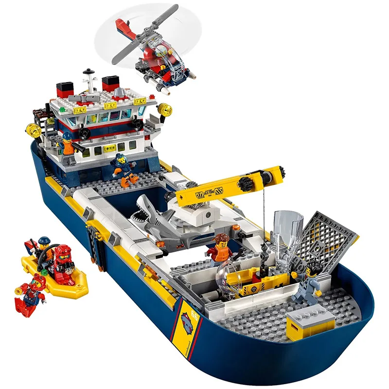 745PCS Marine Research Vessel Building Block Bricks Urban Ocean Reconnaissance Ship Model - Image 6