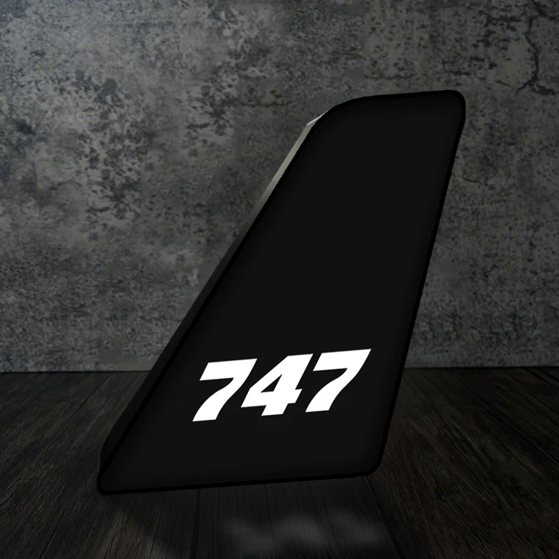 747 Flat Text Designed Led Aircraft Tail & 3D Lamp