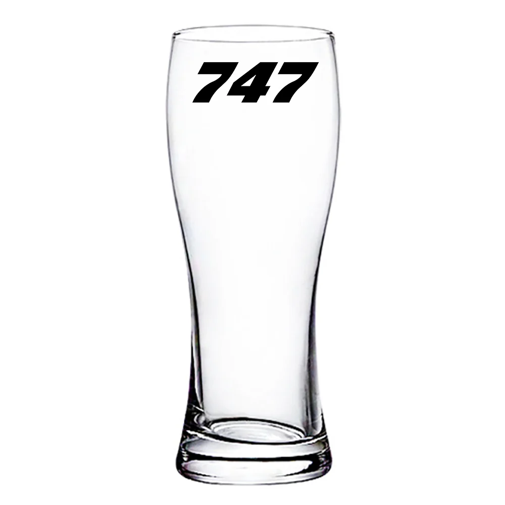 747 Flat Text Designed Pilsner Beer Glasses - Image 2