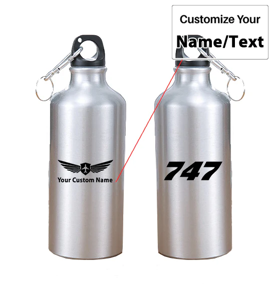 747 Flat Text Designed Thermoses