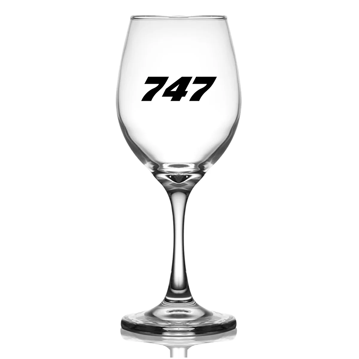 747 Flat Text Designed Wine Glasses - Image 2