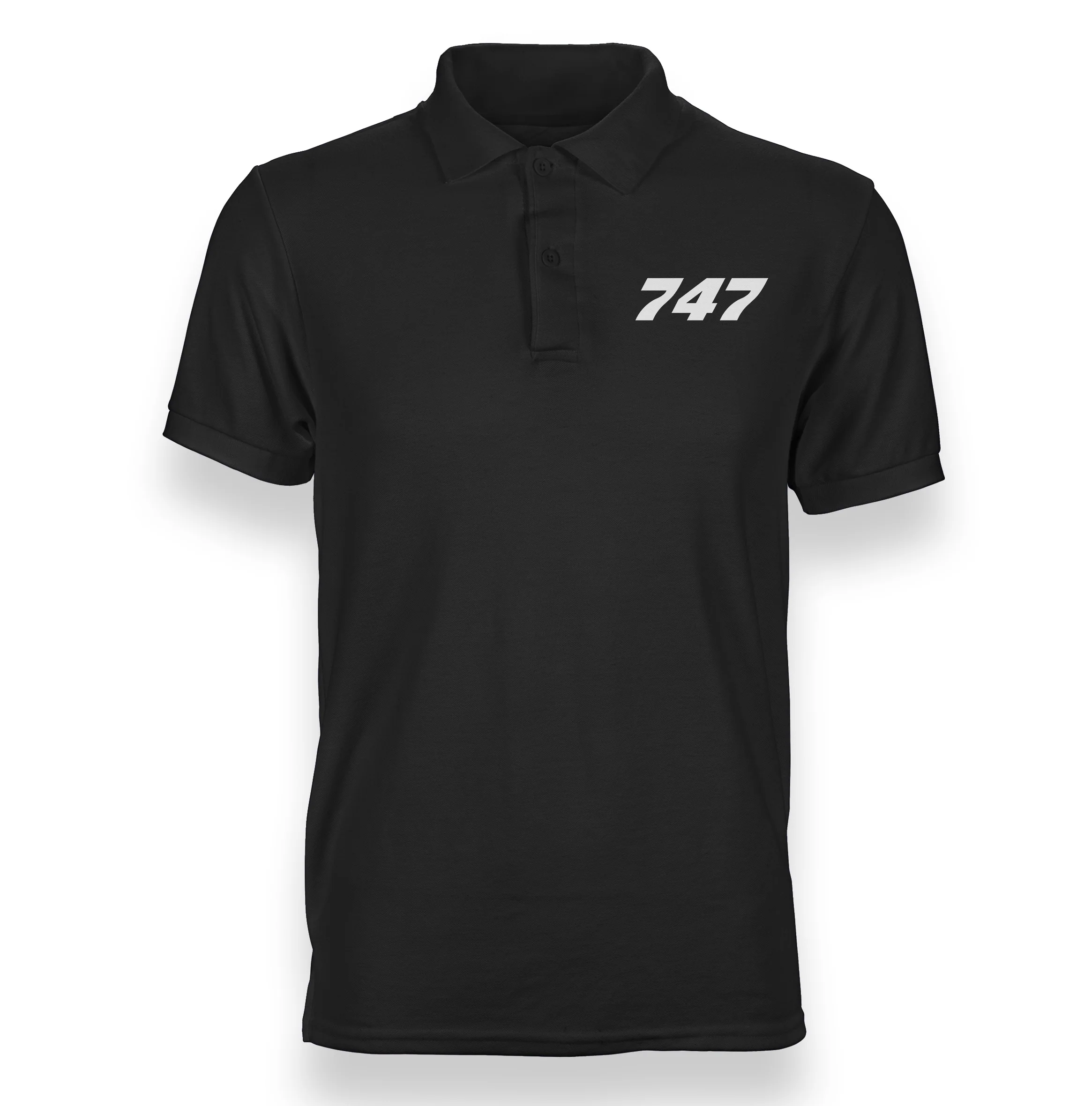 747 Flat Text Designed "WOMEN" Polo T-Shirts - Image 2