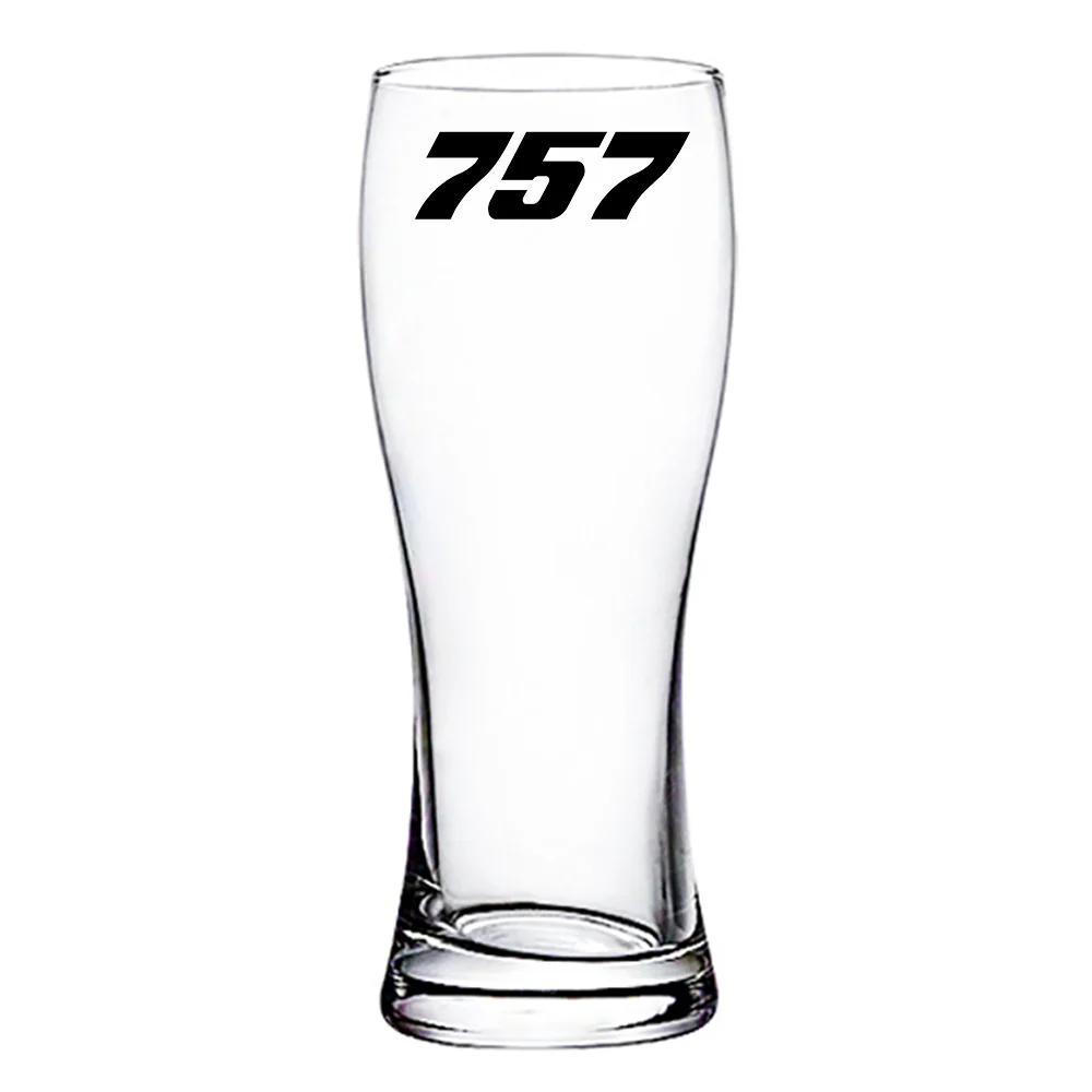 757 Flat Text Designed Pilsner Beer Glasses - Image 2