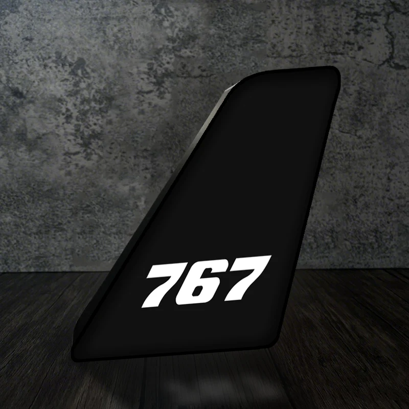 767 Flat Text Designed Led Aircraft Tail & 3D Lamp