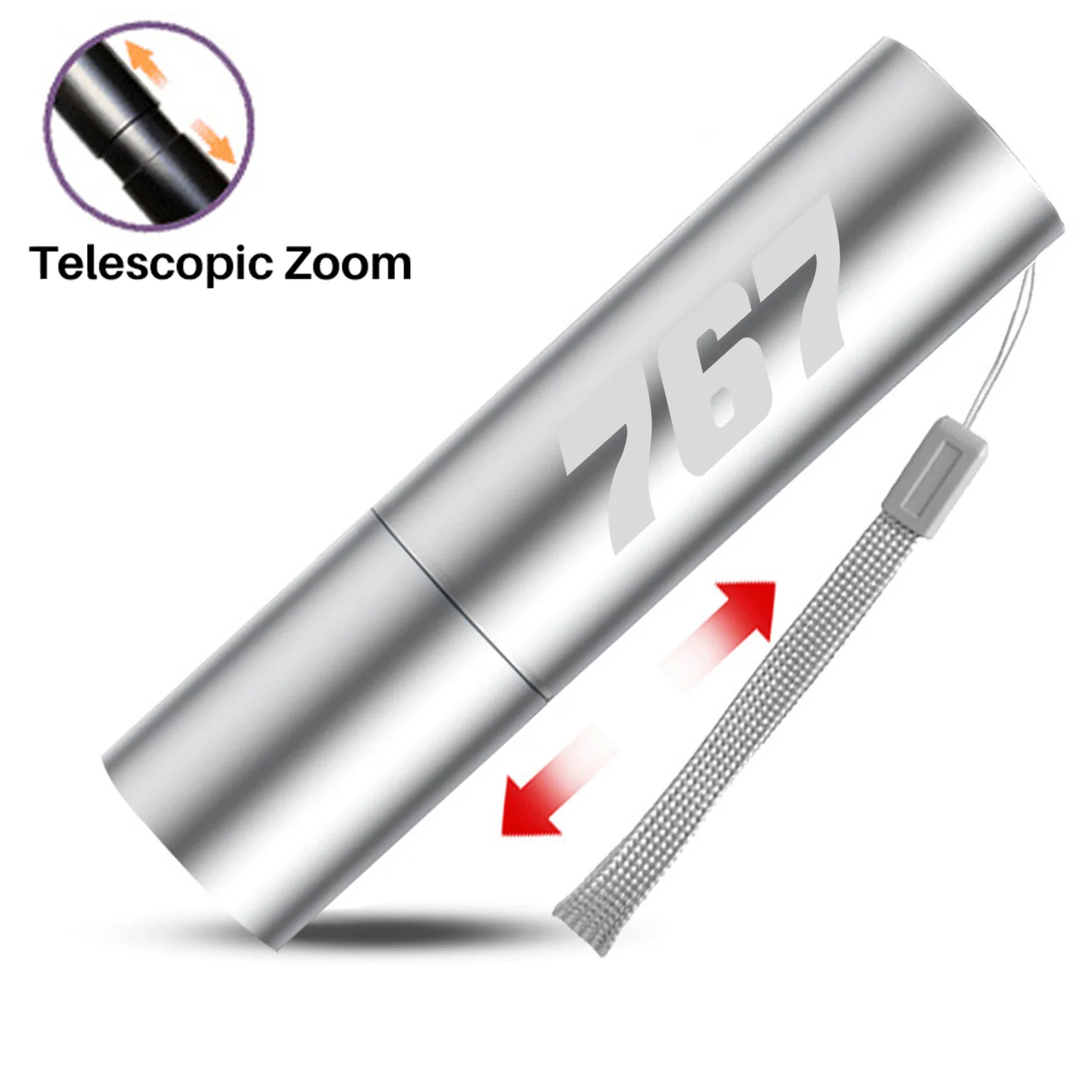 767 Flat Text Designed Mini LED Emergency Flashlight - Image 4