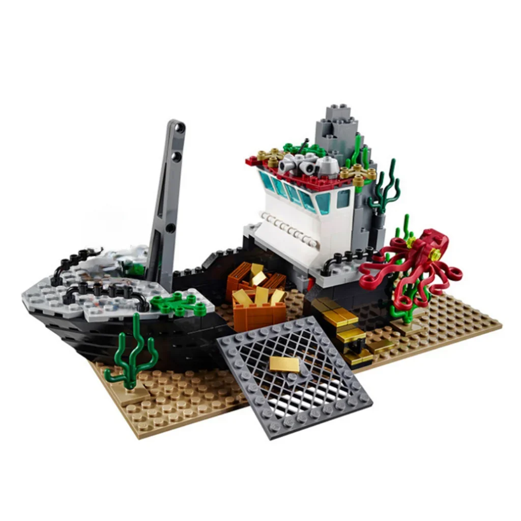 774pcs City Deep Sea Exploration Vessel Submarine Scuba Scooter Shipwreck Shark Building Block Toys Compatible With Model prese - Image 7