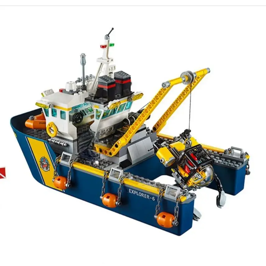 774pcs City Deep Sea Exploration Vessel Submarine Scuba Scooter Shipwreck Shark Building Block Toys Compatible With Model prese - Image 8