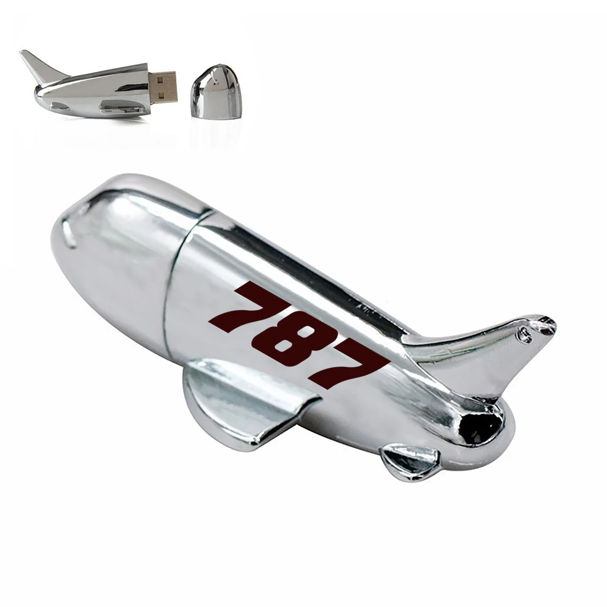 787 Flat Text Designed Airplane Shape USB Drives - Image 2