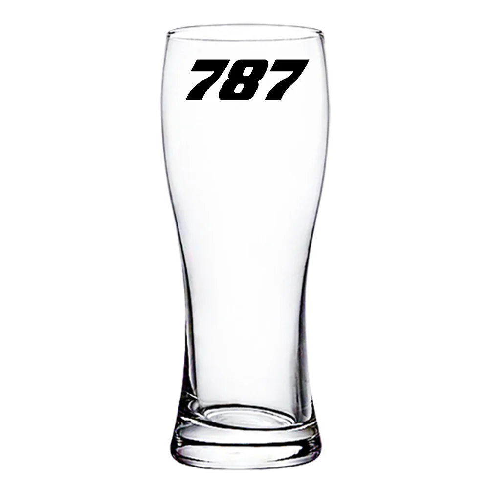 787 Flat Text Designed Pilsner Beer Glasses - Image 2