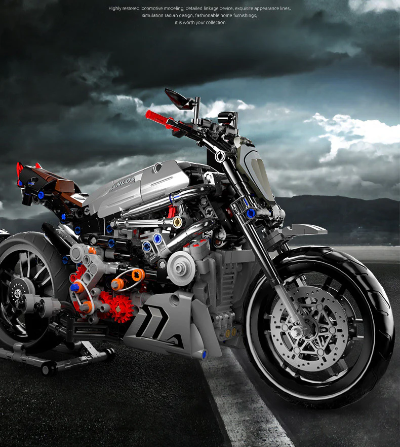 827Pcs 1:8 Scale Italy Diavel For Building Blocks Motorcycle Model