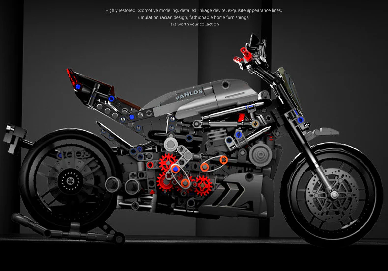 827Pcs 1:8 Scale Italy Diavel For Building Blocks Motorcycle Model - Image 4