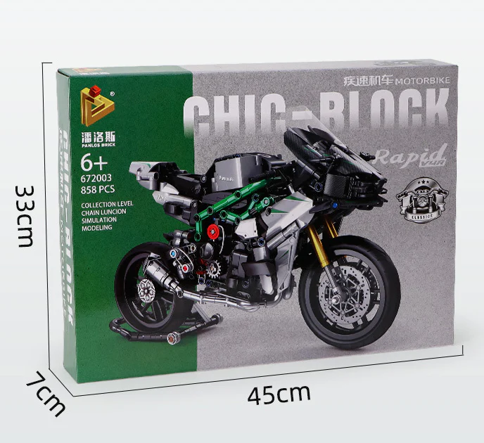 858Pcs Kawasaki Ninja For Building Blocks Motorcycle Model - Image 3