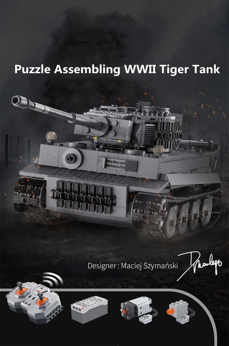 925PCS Remote Control Tiger Tank Set Building Block Model - Image 6