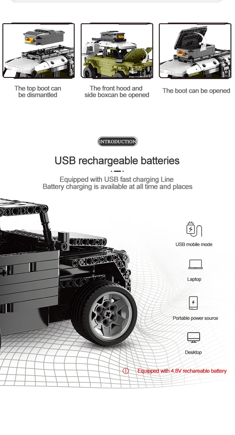 956Pcs Off-road vehicles For RC Building Blocks Car Model - Image 3