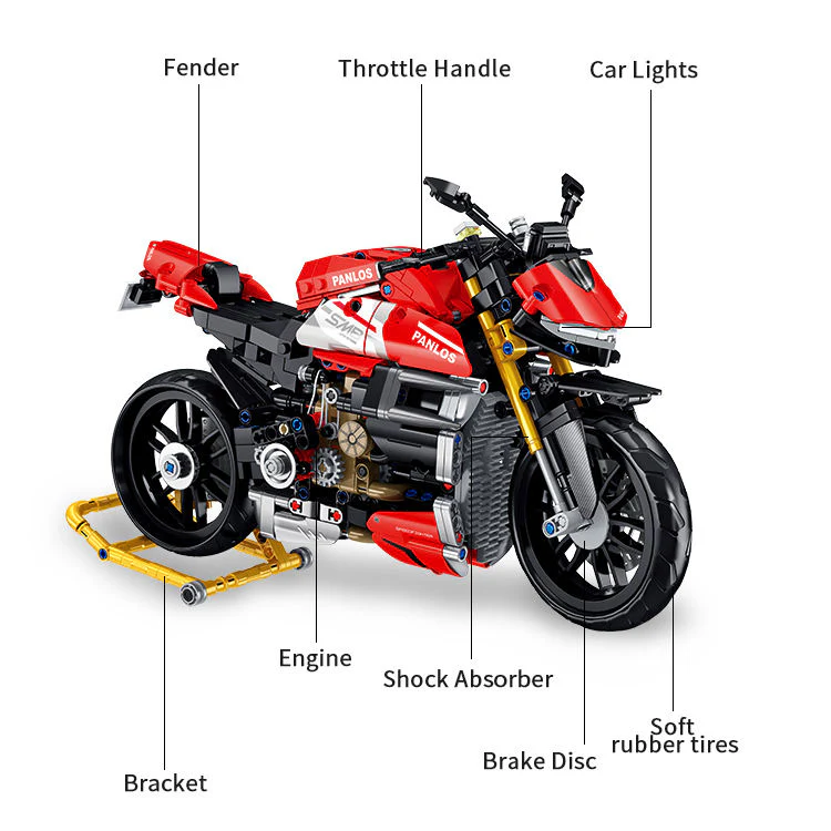 981Pcs Ducati Streetfighter For Building Blocks Motorcycle Model - Image 4