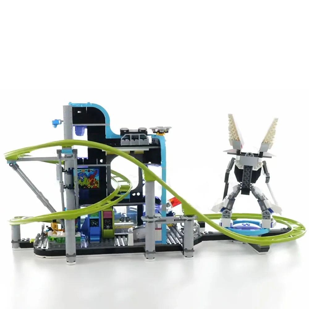 986Pcs City Series Robot World Roller Coaster Amusement Park Building Blocks Kids Educational Toys Birthdays Gifts Set - Image 6