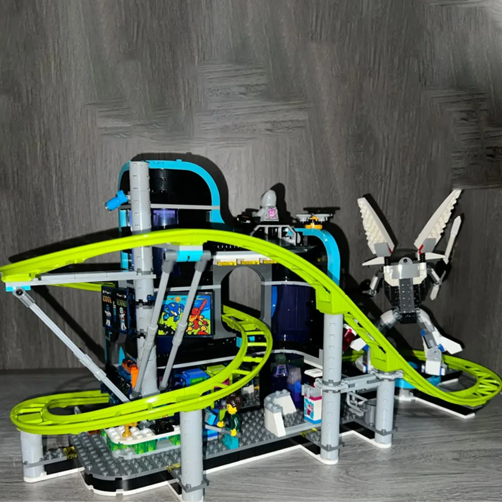 986Pcs City Series Robot World Roller Coaster Amusement Park Building Blocks Kids Educational Toys Birthdays Gifts Set - Image 9