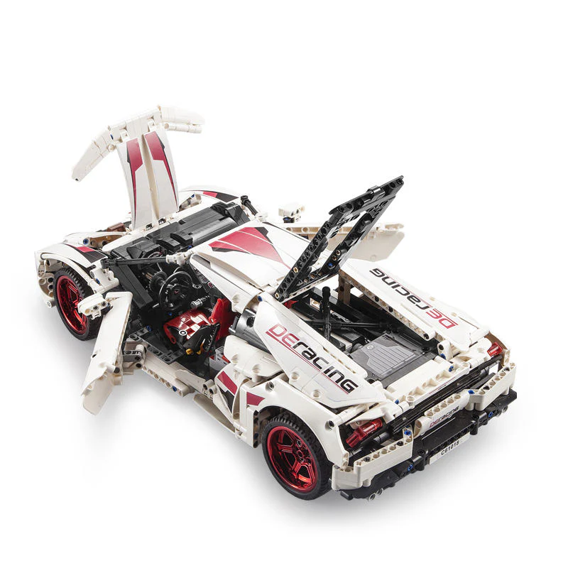 1696Pcs White Super Racing For RC Building Blocks Car Model - Image 16