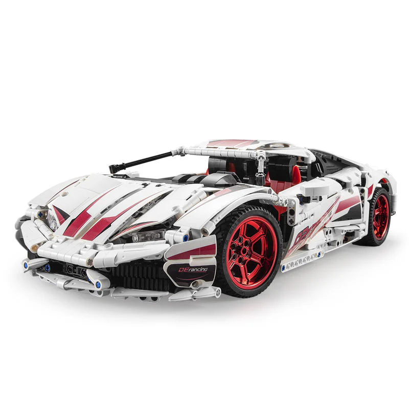 1696Pcs White Super Racing For RC Building Blocks Car Model - Image 7