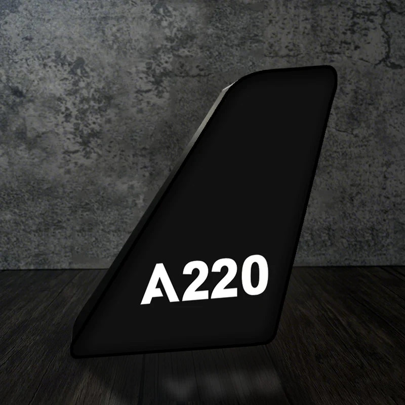 A220 Flat Text Designed Led Aircraft Tail & 3D Lamp
