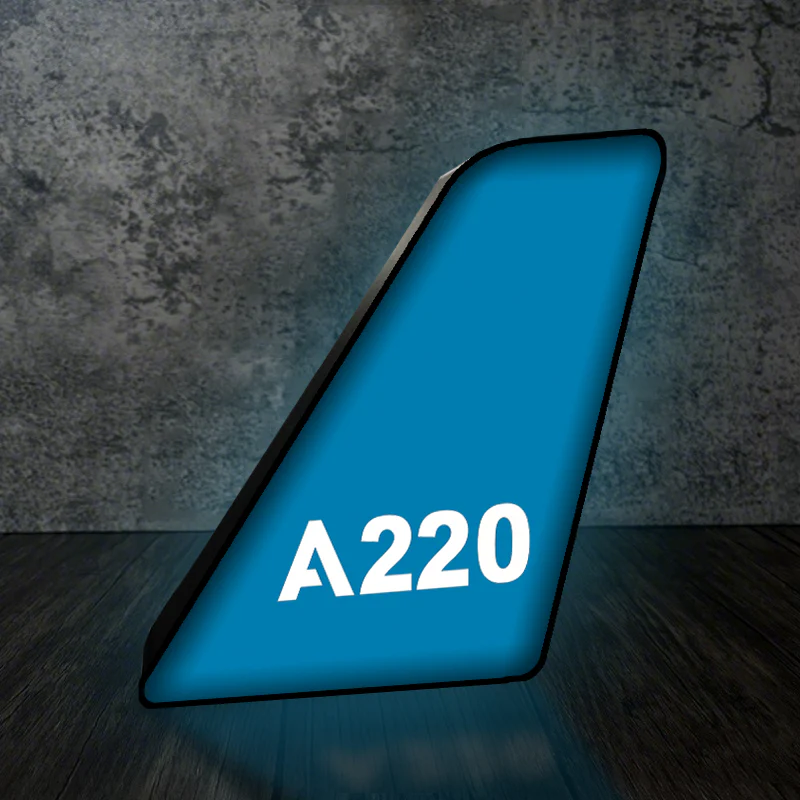 A220 Flat Text Designed Led Aircraft Tail & 3D Lamp - Image 6