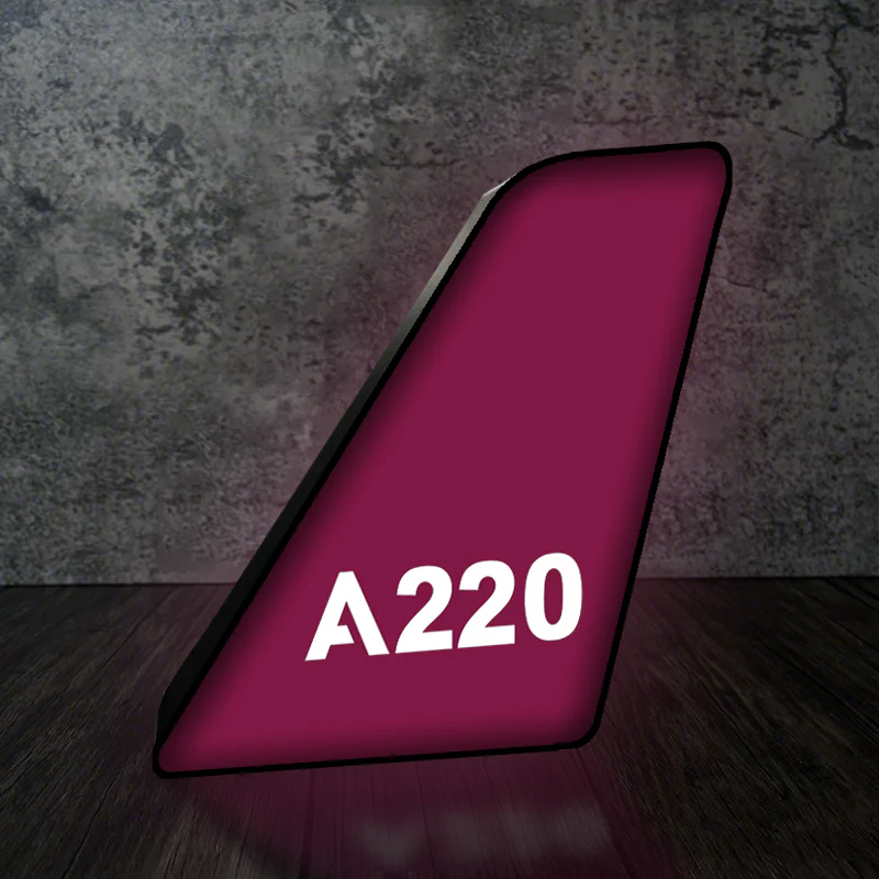 A220 Flat Text Designed Led Aircraft Tail & 3D Lamp - Image 9